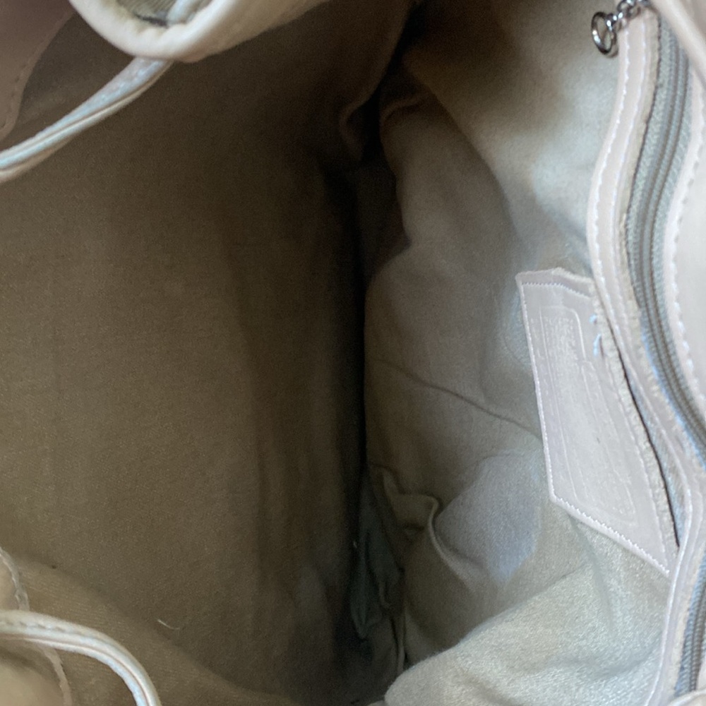 Coach Vintage Khaki Monogram Logo And Leather Backpack - Picture 5 of 8
